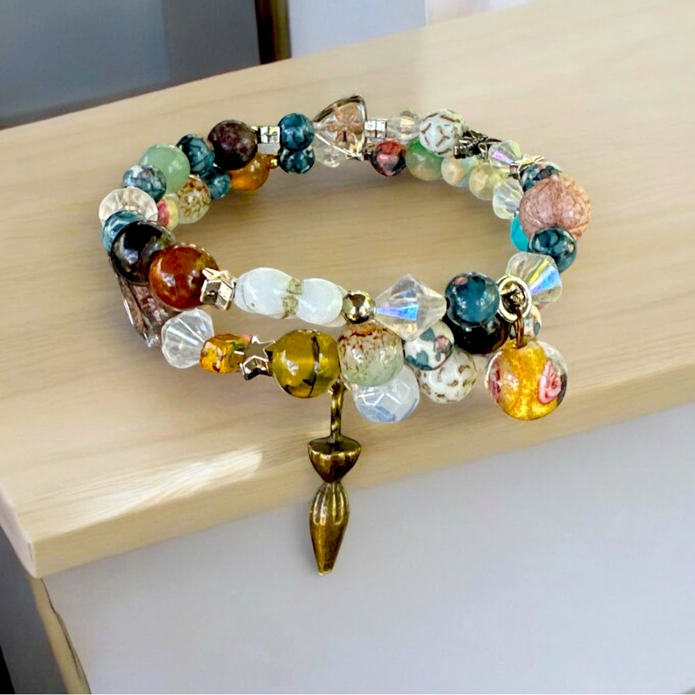 Handmade coiled bracelet